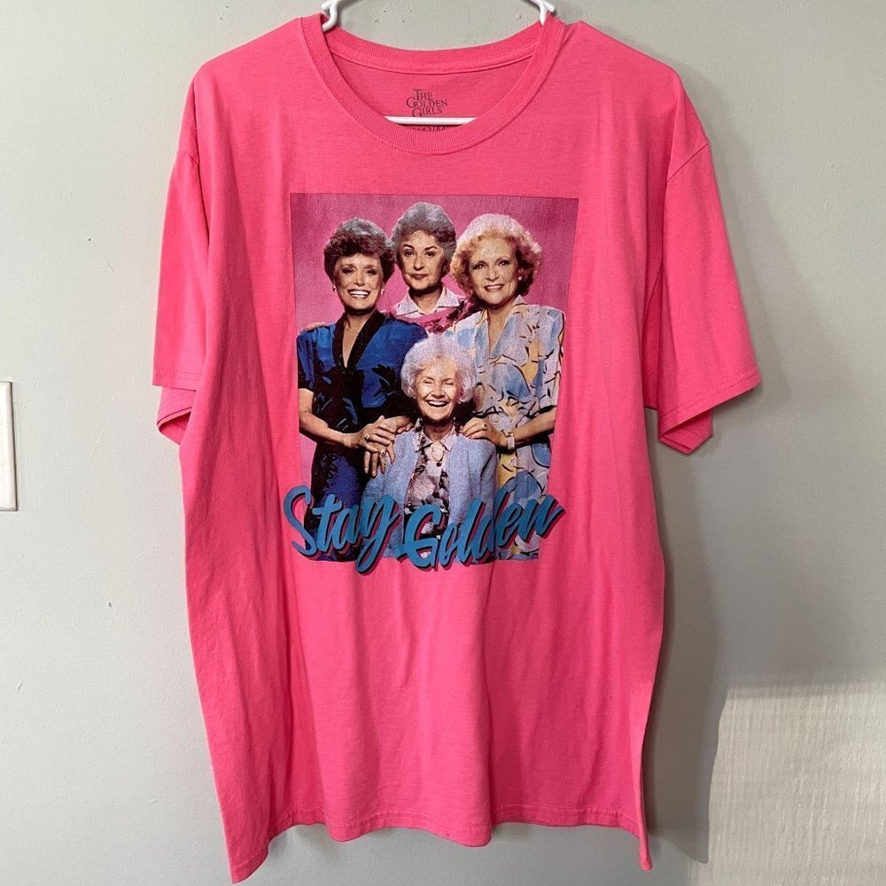 The Golden Girls bright neon pink casual short sleeved top‎ stay golden size L